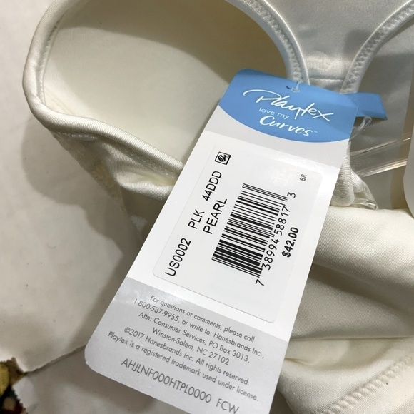 Playtex Bra Love My Curves Side Smoothing Wirefree Tru Support 44DDD Ivory Pearl - Picture 4 of 12